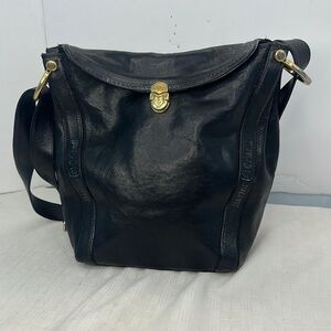 Vintage Black MARINO ORLANDI Leather bag Handbag